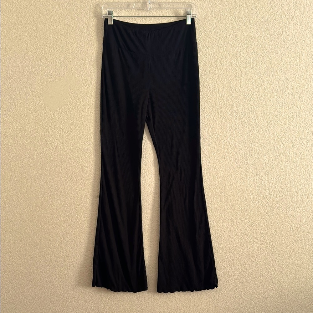 Rib Knit Flared Pants